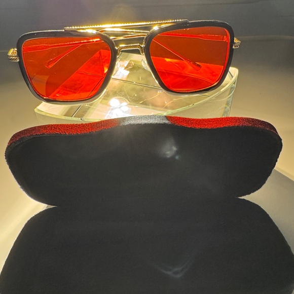 Glitz Other - Glitz Red and Gold unisex Sunglasses